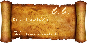 Orth Osszián névjegykártya